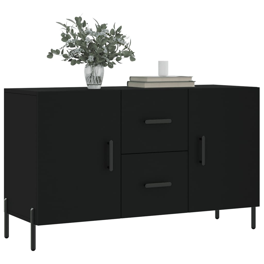 Credenza Nera 100x36x60 cm in Legno Multistrato - homemem39