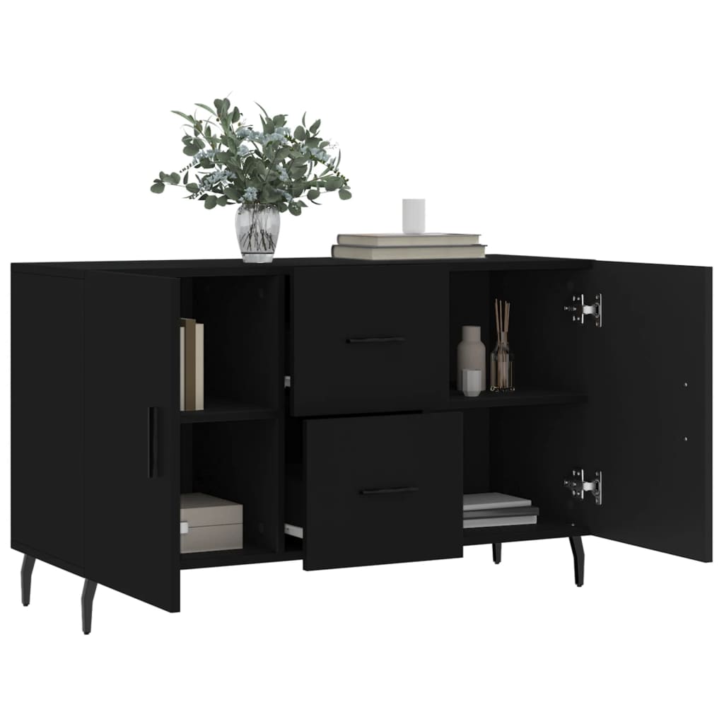 Credenza Nera 100x36x60 cm in Legno Multistrato