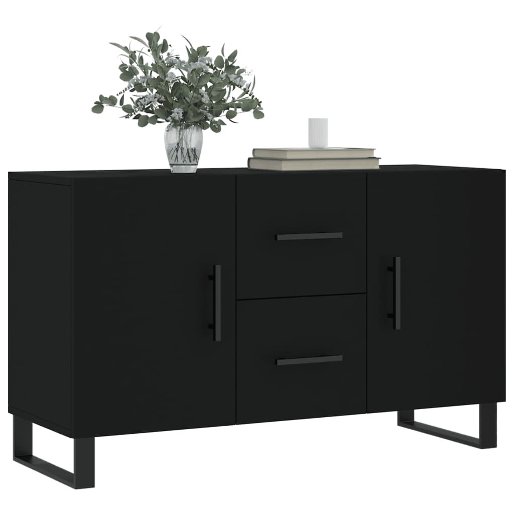 Credenza Nera 100x36x60 cm in Legno Multistrato