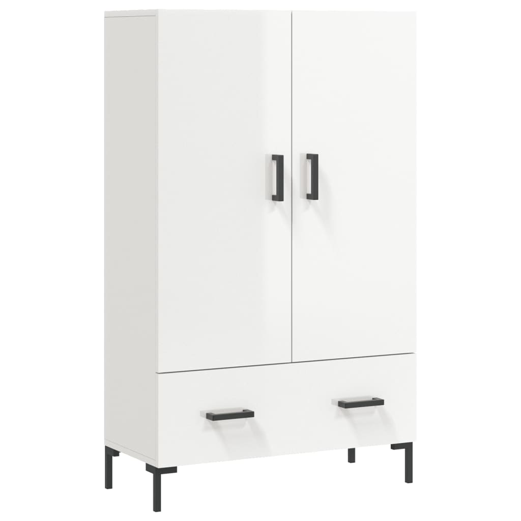 Credenza Bianco Lucido 69,5x31x115 cm in Legno Multistrato