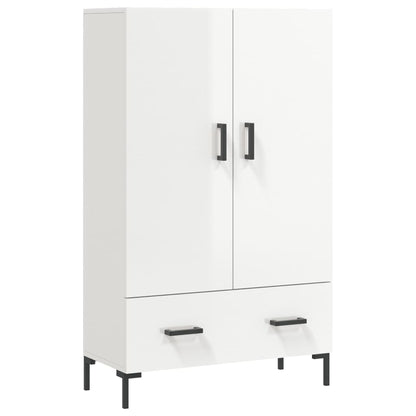 Credenza Bianco Lucido 69,5x31x115 cm in Legno Multistrato