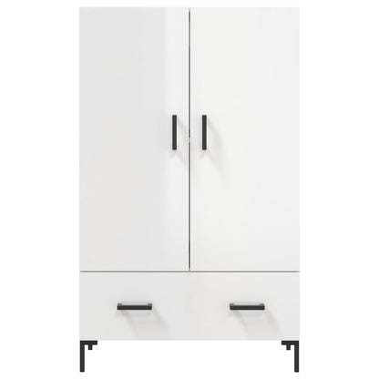 Credenza Bianco Lucido 69,5x31x115 cm in Legno Multistrato