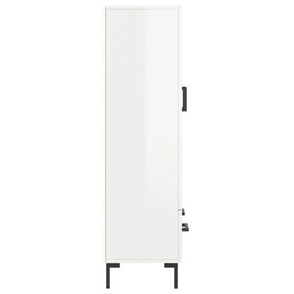 Credenza Bianco Lucido 69,5x31x115 cm in Legno Multistrato