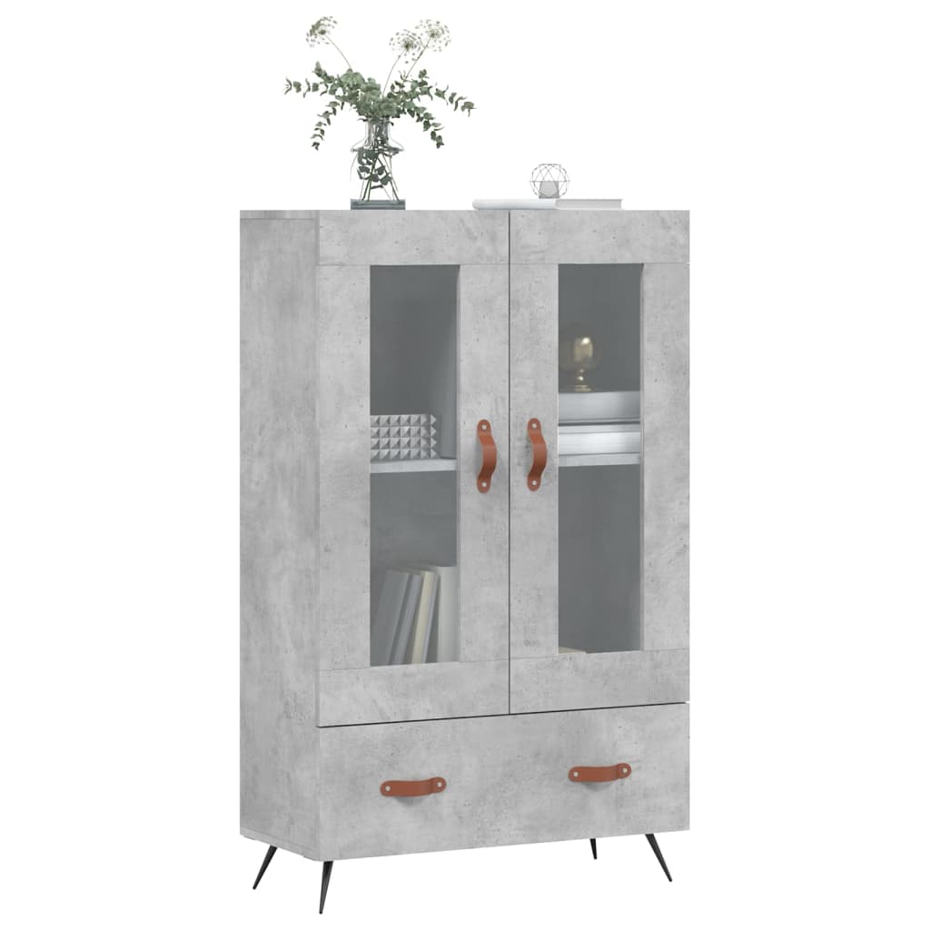 Credenza Grigio Cemento 69,5x31x115 cm in Legno Multistrato