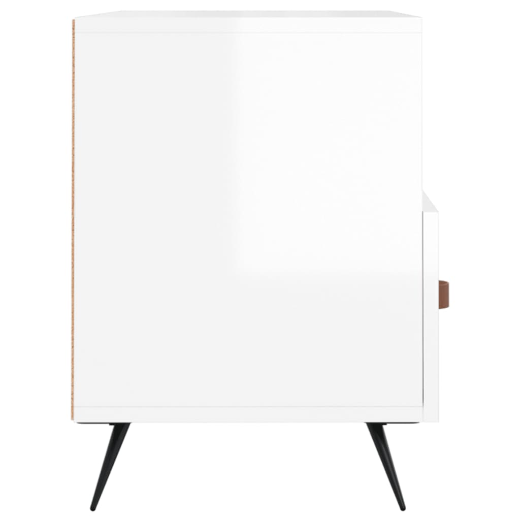 Mobile Porta TV Bianco Lucido 80x36x50 cm in Legno Multistrato - homemem39