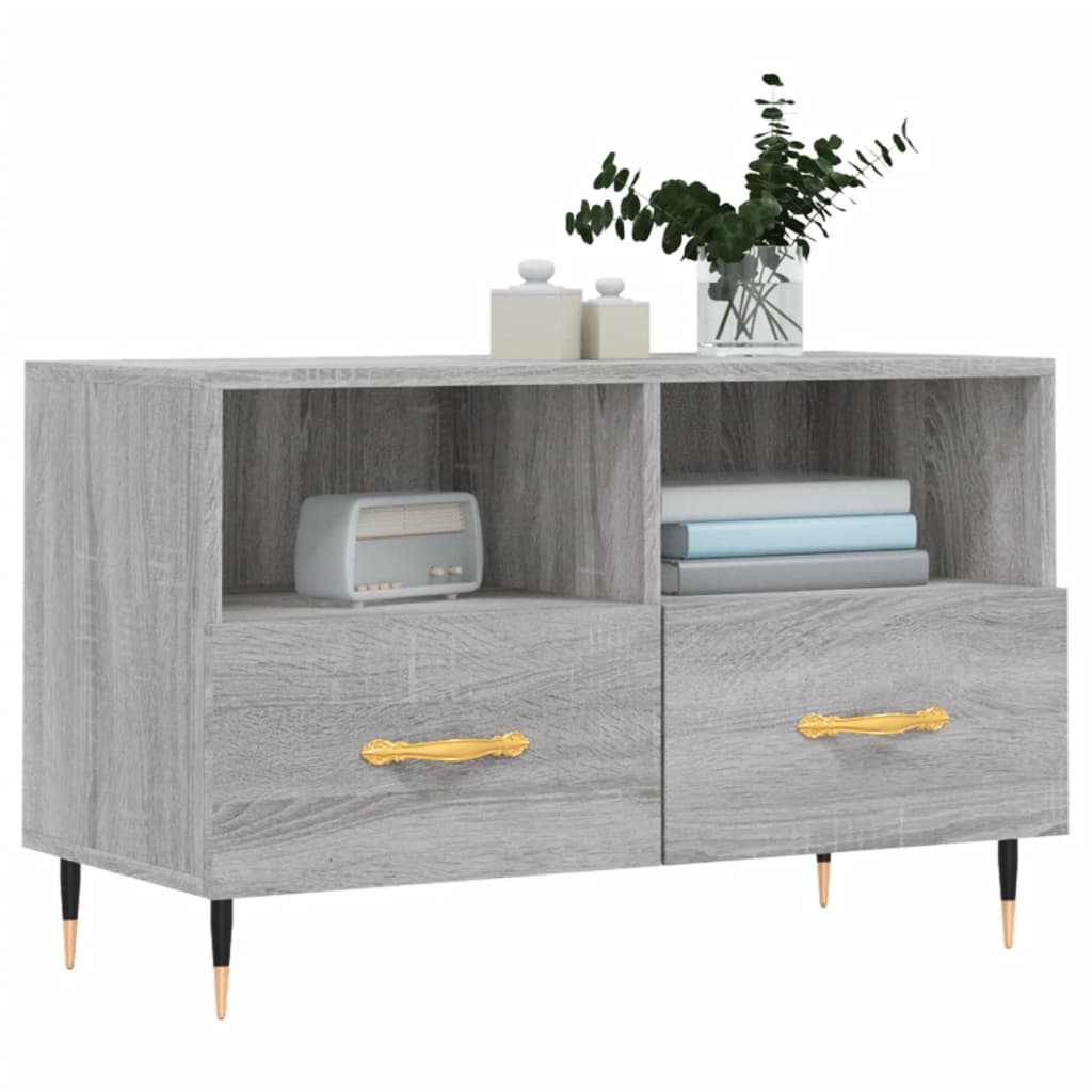 Mobile Porta TV Grigio Sonoma 80x36x50 cm in Legno Multistrato - homemem39