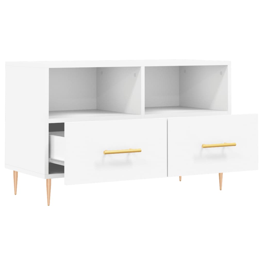 Mobile Porta TV Bianco 80x36x50 cm in Legno Multistrato - homemem39