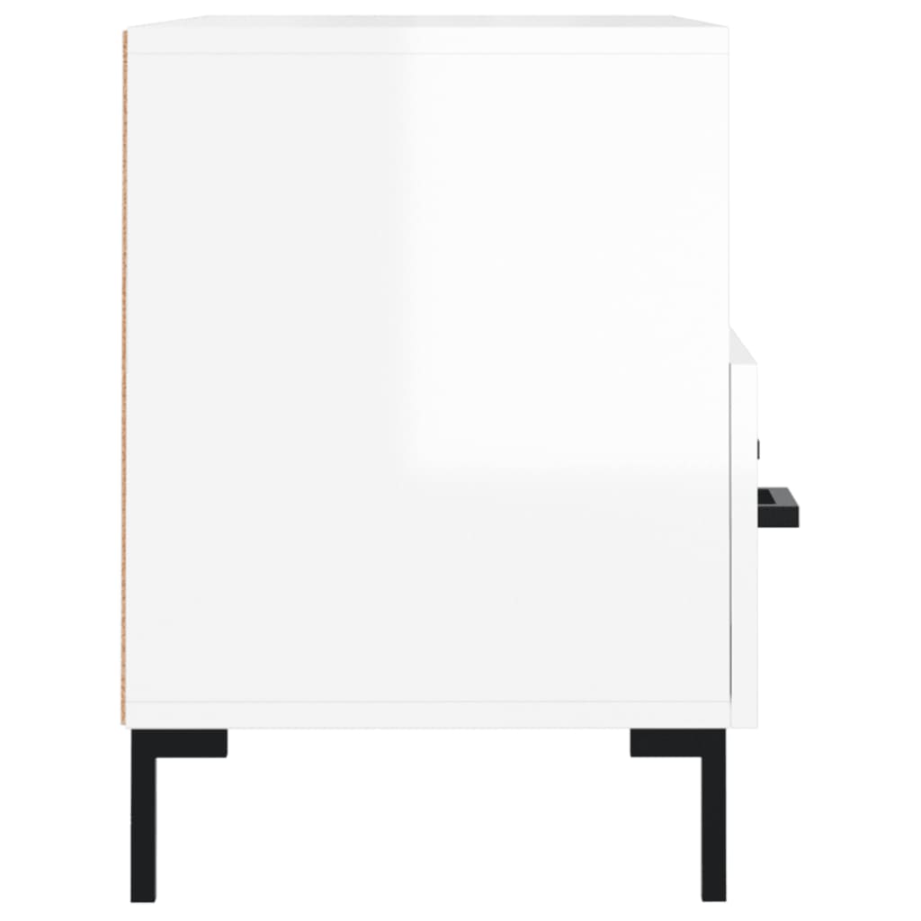 Mobile Porta TV Bianco Lucido 80x36x50 cm in Legno Multistrato - homemem39