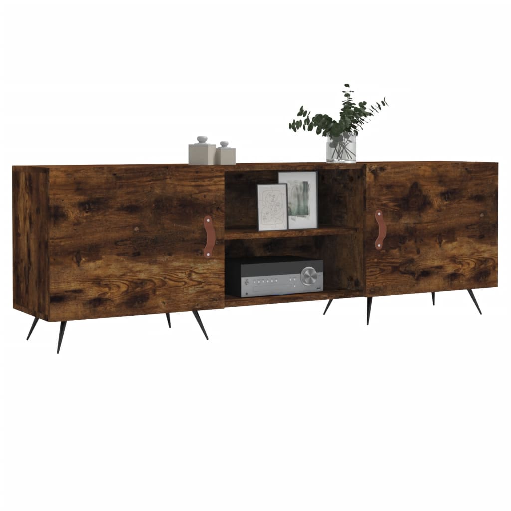 Mobile Porta TV Rovere Fumo 150x30x50 cm in Legno Multistrato | homemem39