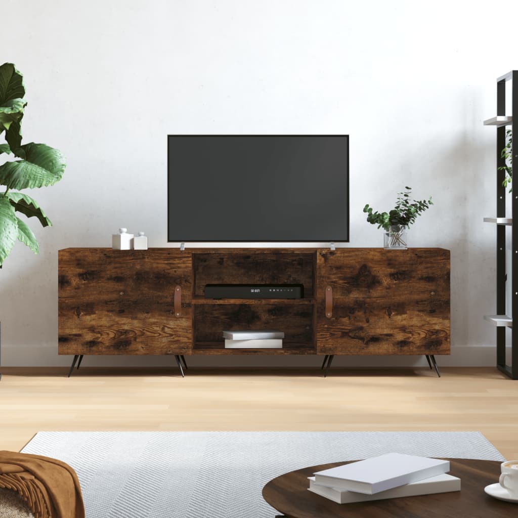 Mobile Porta TV Rovere Fumo 150x30x50 cm in Legno Multistrato | homemem39
