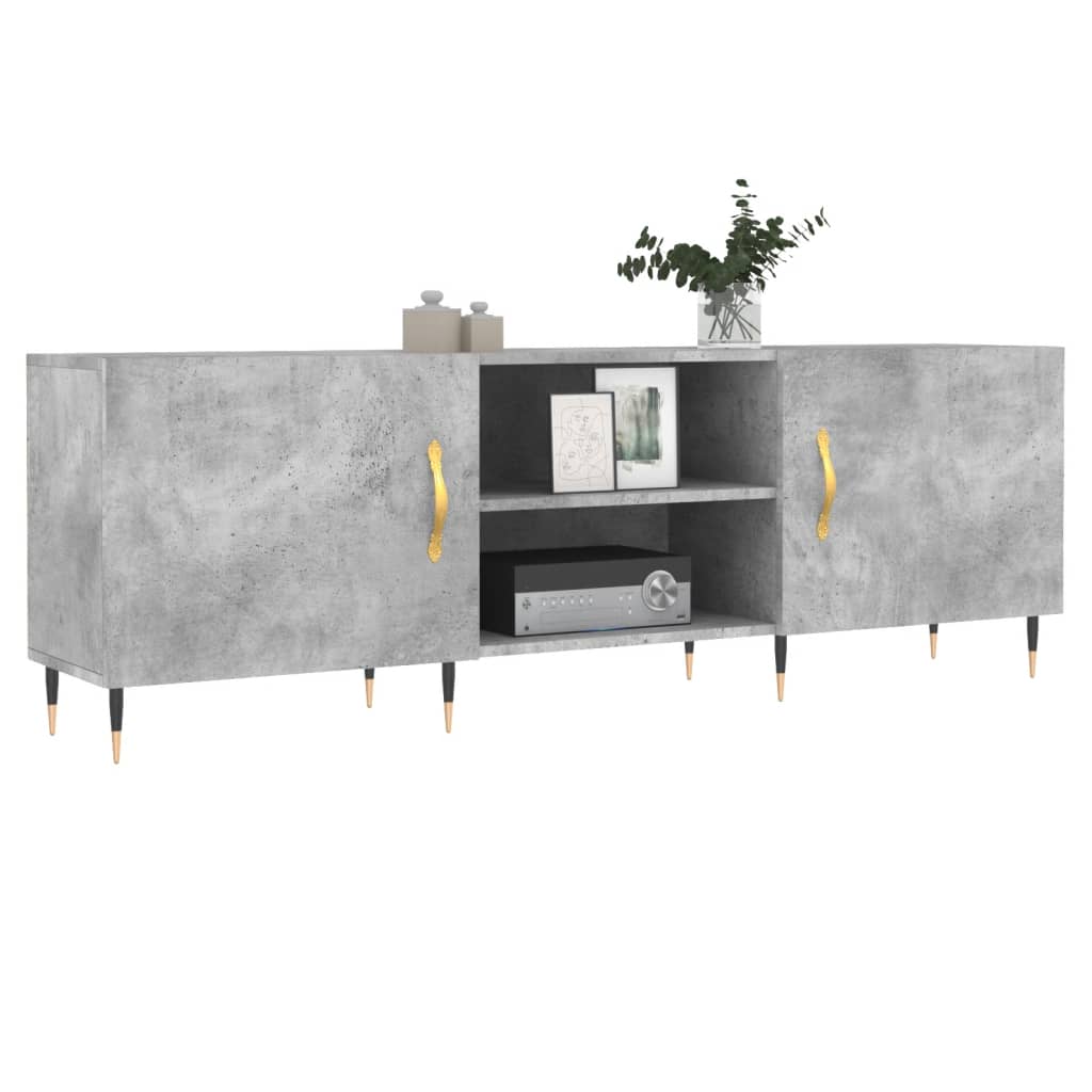 Mobile Porta TV Grigio Cemento 150x30x50cm in Legno Multistrato