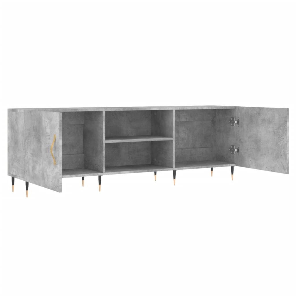 Mobile Porta TV Grigio Cemento 150x30x50cm in Legno Multistrato