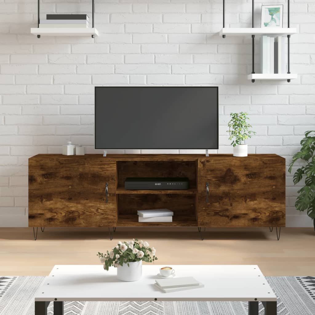 Mobile Porta TV Rovere Fumo 150x30x50 cm in Legno Multistrato - homemem39