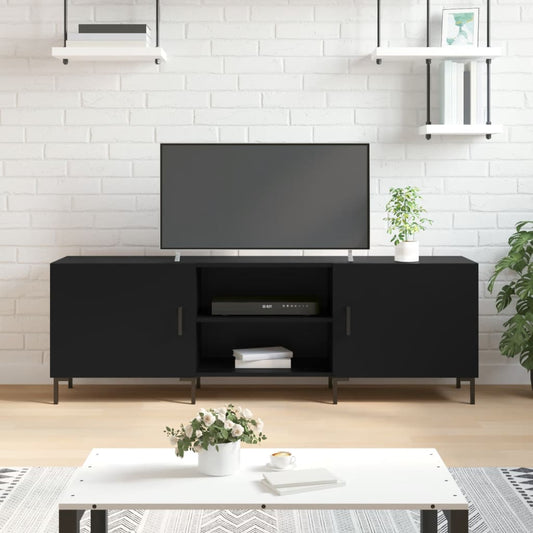 Mobile Porta TV Nero 150x30x50 cm in Legno Multistrato - homemem39