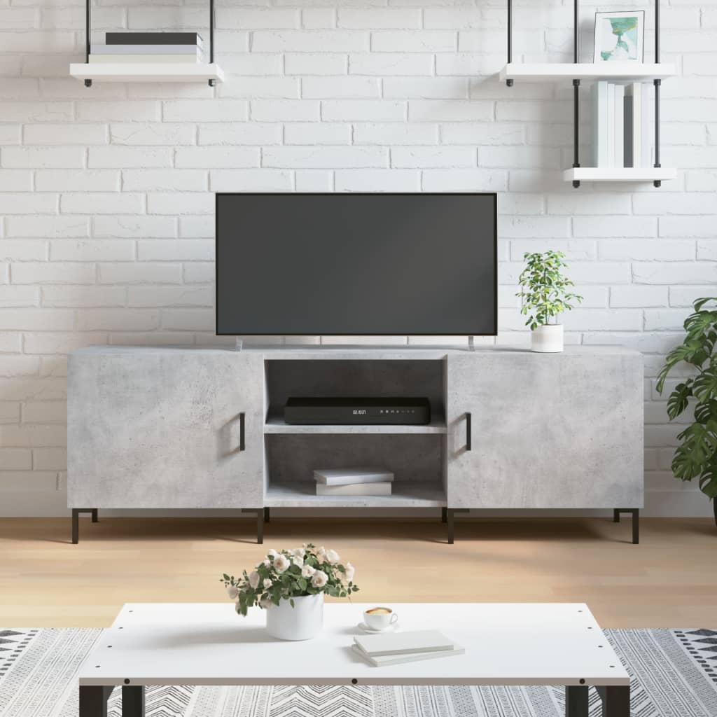 Mobile Porta TV Grigio Cemento 150x30x50cm in Legno Multistrato - homemem39