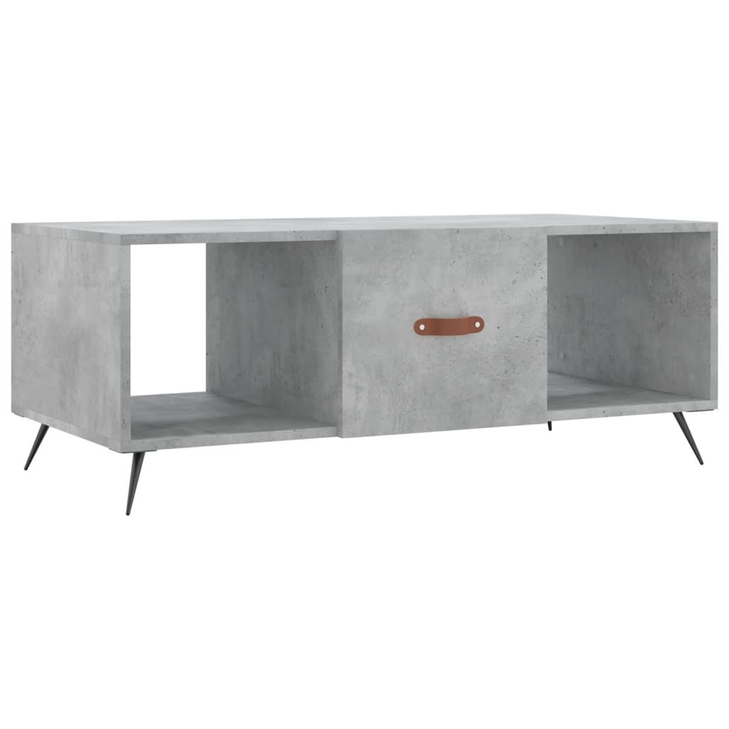 Tavolino Salotto Grigio Cemento 102x50x40 cm Legno Multistrato
