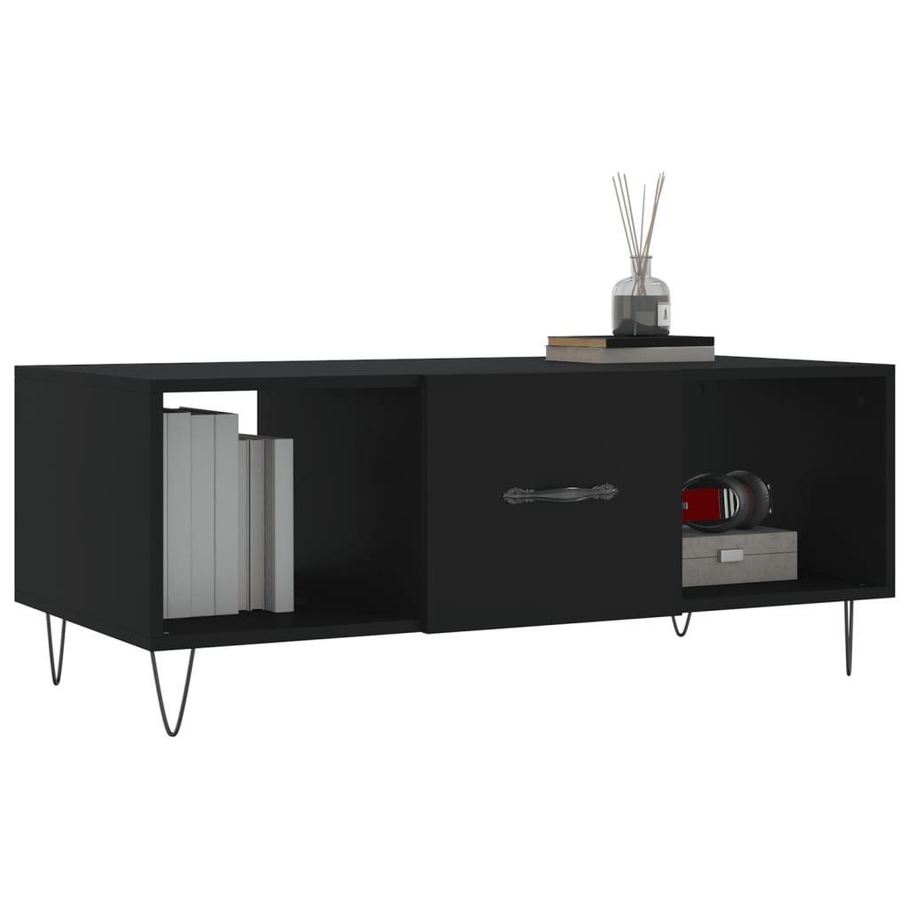 Tavolino da Salotto Nero 102x50x40 cm in Legno Multistrato | homemem39