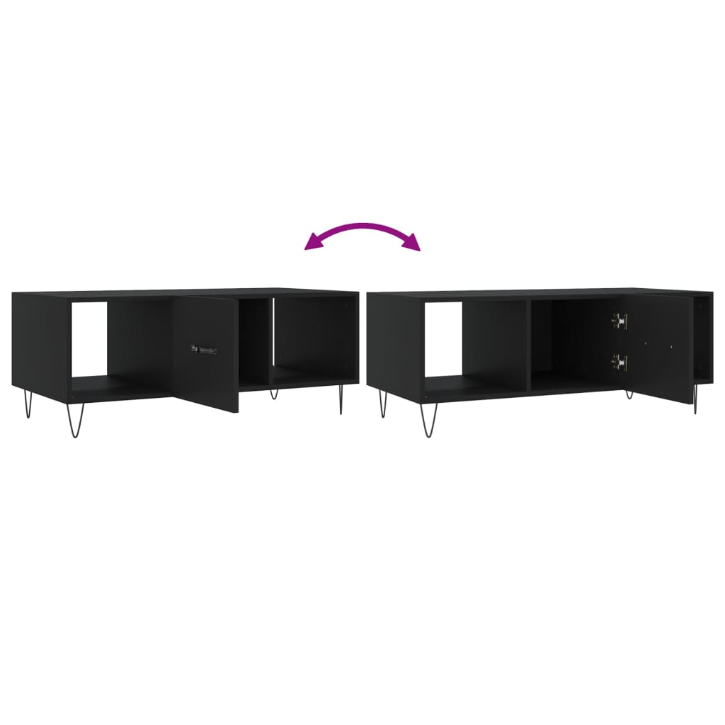 Tavolino da Salotto Nero 102x50x40 cm in Legno Multistrato | homemem39