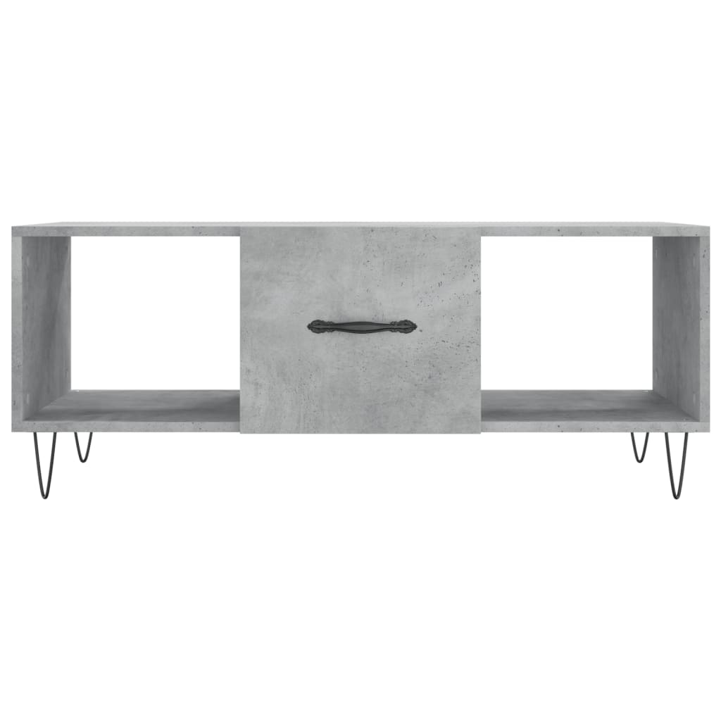 Tavolino Salotto Grigio Cemento 102x50x40 cm Legno Multistrato