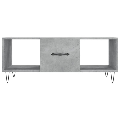 Tavolino Salotto Grigio Cemento 102x50x40 cm Legno Multistrato