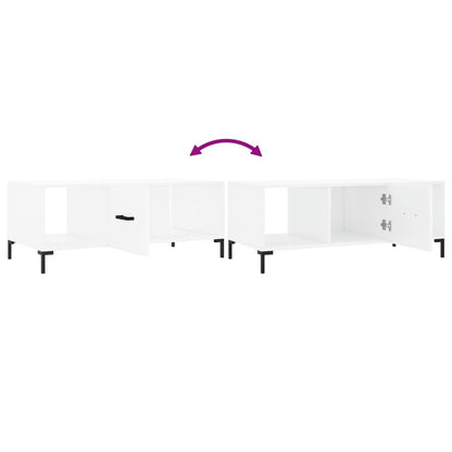Tavolino da Salotto Bianco 102x50x40 cm in Legno Multistrato