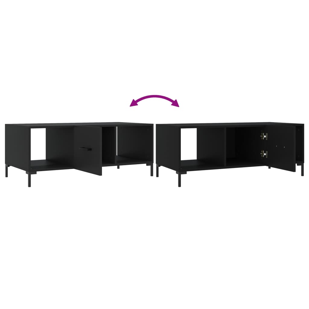 Tavolino da Salotto Nero 102x50x40 cm in Legno Multistrato | homemem39