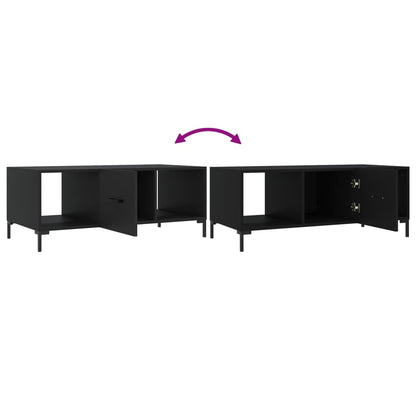 Tavolino da Salotto Nero 102x50x40 cm in Legno Multistrato