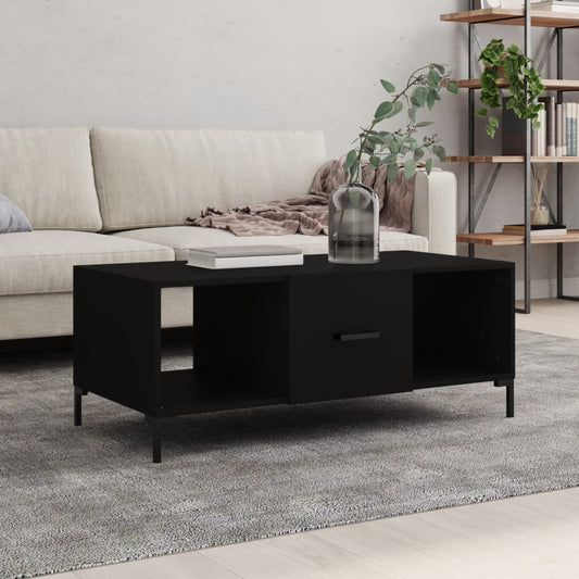 Tavolino da Salotto Nero 102x50x40 cm in Legno Multistrato | homemem39