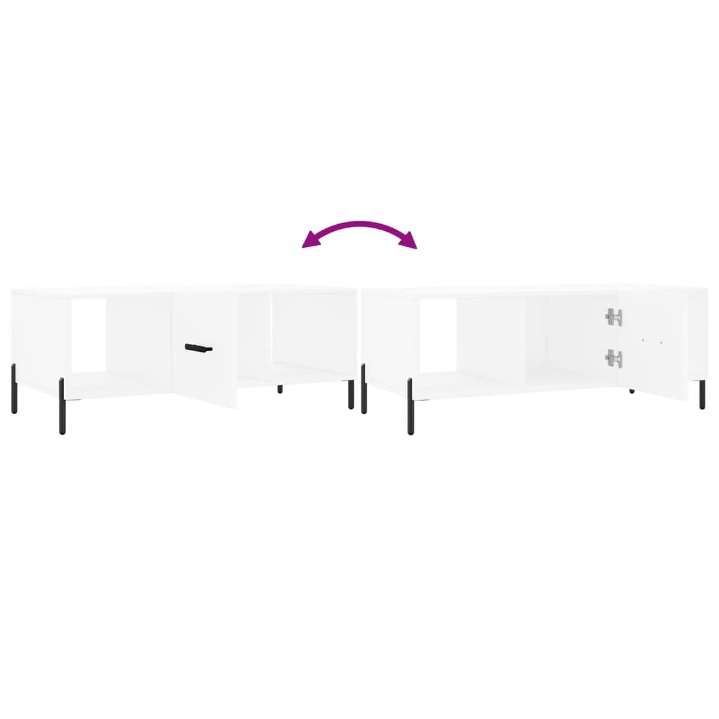 Tavolino da Salotto Bianco 102x50x40 cm in Legno Multistrato | homemem39