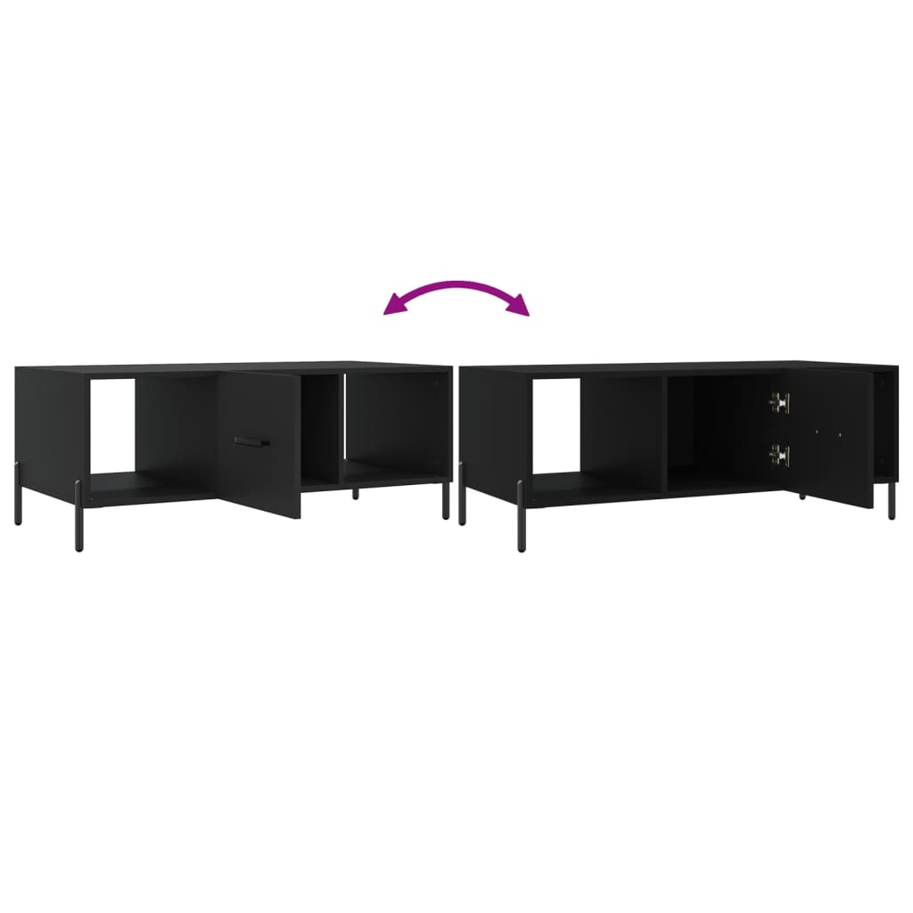 Tavolino da Salotto Nero 102x50x40 cm in Legno Multistrato | homemem39