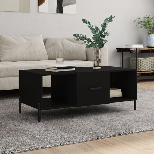Tavolino da Salotto Nero 102x50x40 cm in Legno Multistrato | homemem39