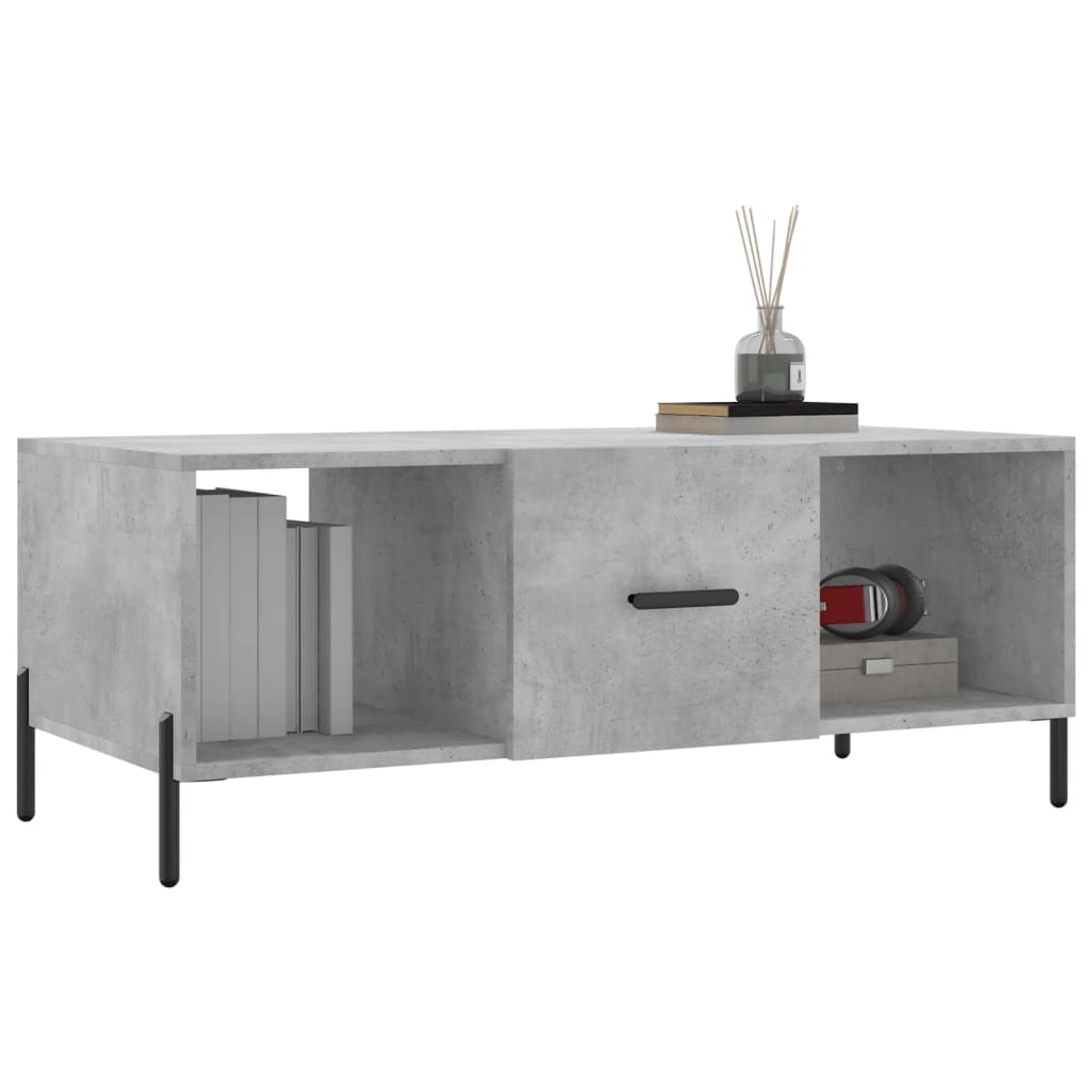 Tavolino Salotto Grigio Cemento 102x50x40 cm Legno Multistrato | homemem39