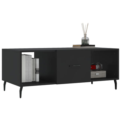 Tavolino da Salotto Nero 102x50x40 cm in Legno Multistrato | homemem39