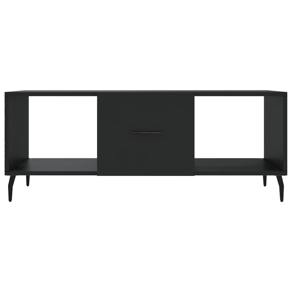 Tavolino da Salotto Nero 102x50x40 cm in Legno Multistrato
