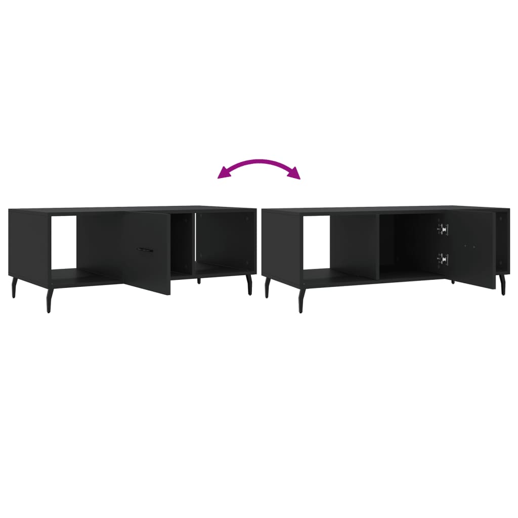 Tavolino da Salotto Nero 102x50x40 cm in Legno Multistrato