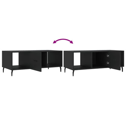Tavolino da Salotto Nero 102x50x40 cm in Legno Multistrato
