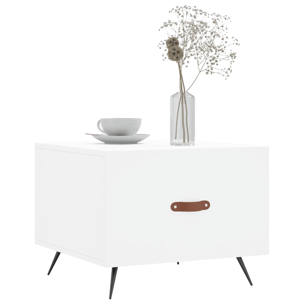 Tavolini da Salotto 2 pz Bianchi 50x50x40 cm Legno Multistrato | homemem39