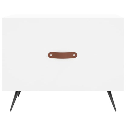 Tavolini da Salotto 2 pz Bianchi 50x50x40 cm Legno Multistrato | homemem39