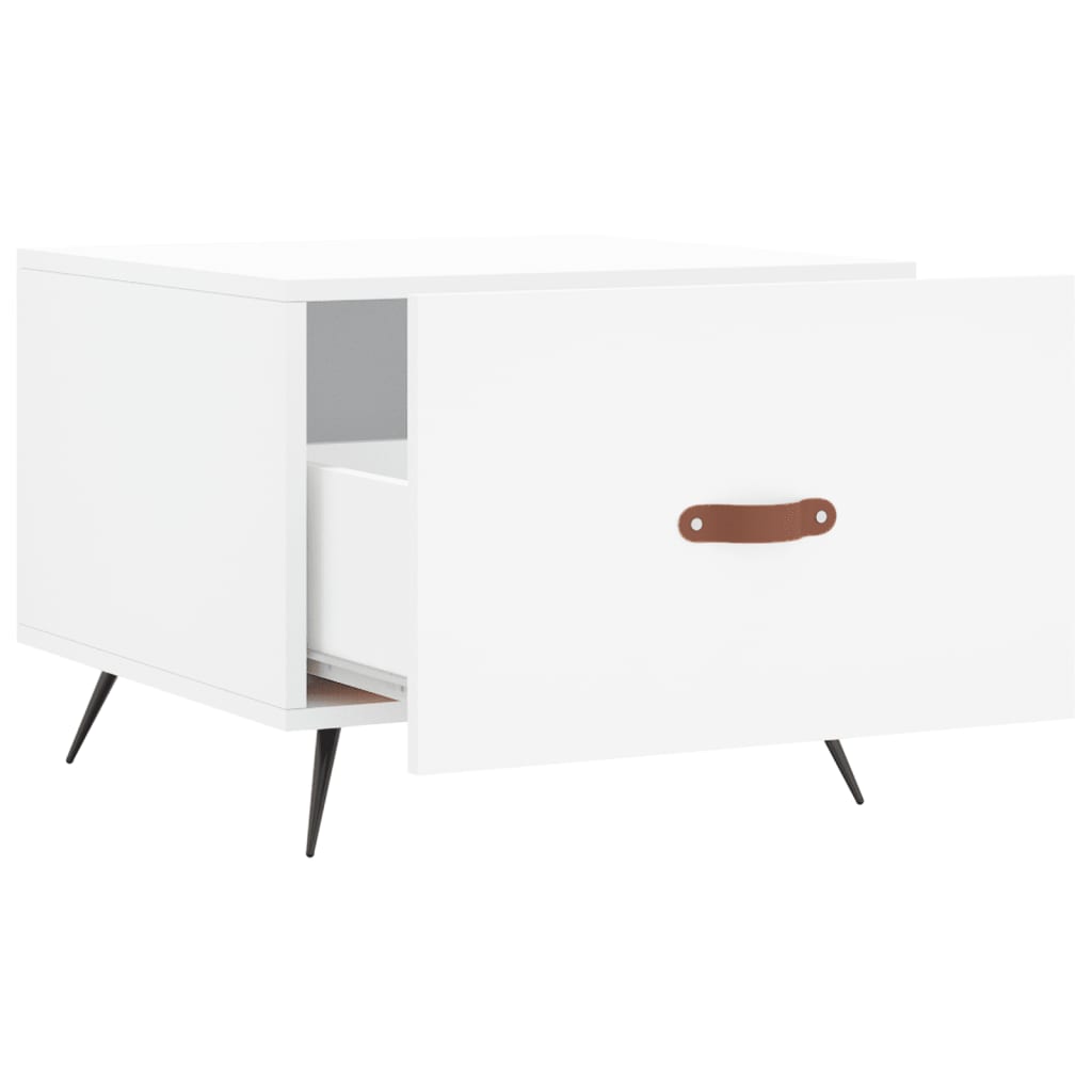 Tavolini da Salotto 2 pz Bianchi 50x50x40 cm Legno Multistrato | homemem39