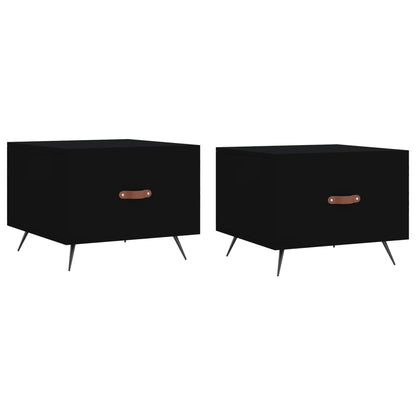 Tavolini da Salotto 2 pz Neri 50x50x40 cm in Legno Multistrato | homemem39