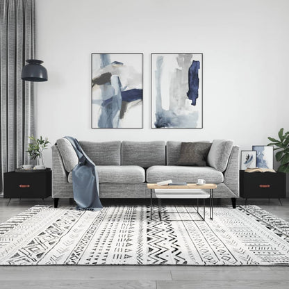 Tavolini da Salotto 2 pz Neri 50x50x40 cm in Legno Multistrato | homemem39