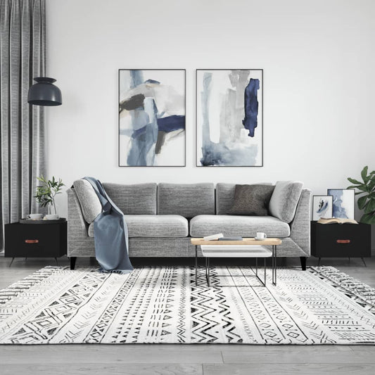 Tavolini da Salotto 2 pz Neri 50x50x40 cm in Legno Multistrato | homemem39