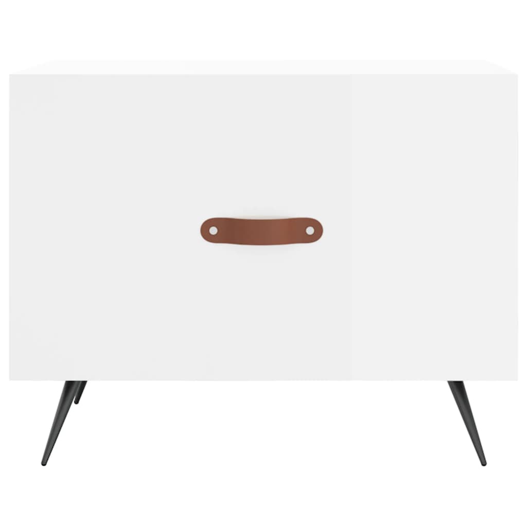 Tavolino da Salotto Bianco Lucido 50x50x40 cm Legno Multistrato | homemem39