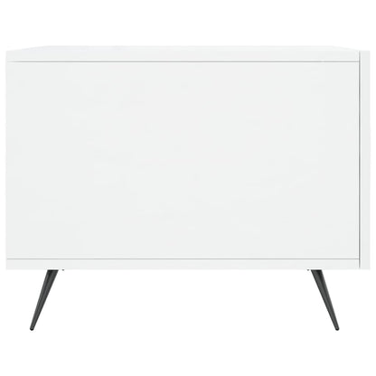 Tavolino da Salotto Bianco Lucido 50x50x40 cm Legno Multistrato | homemem39