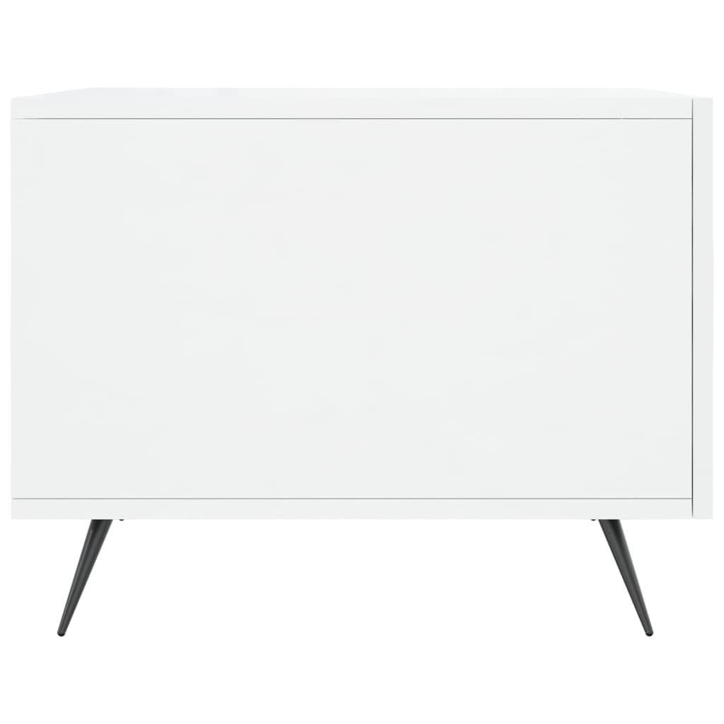 Tavolino da Salotto Bianco Lucido 50x50x40 cm Legno Multistrato