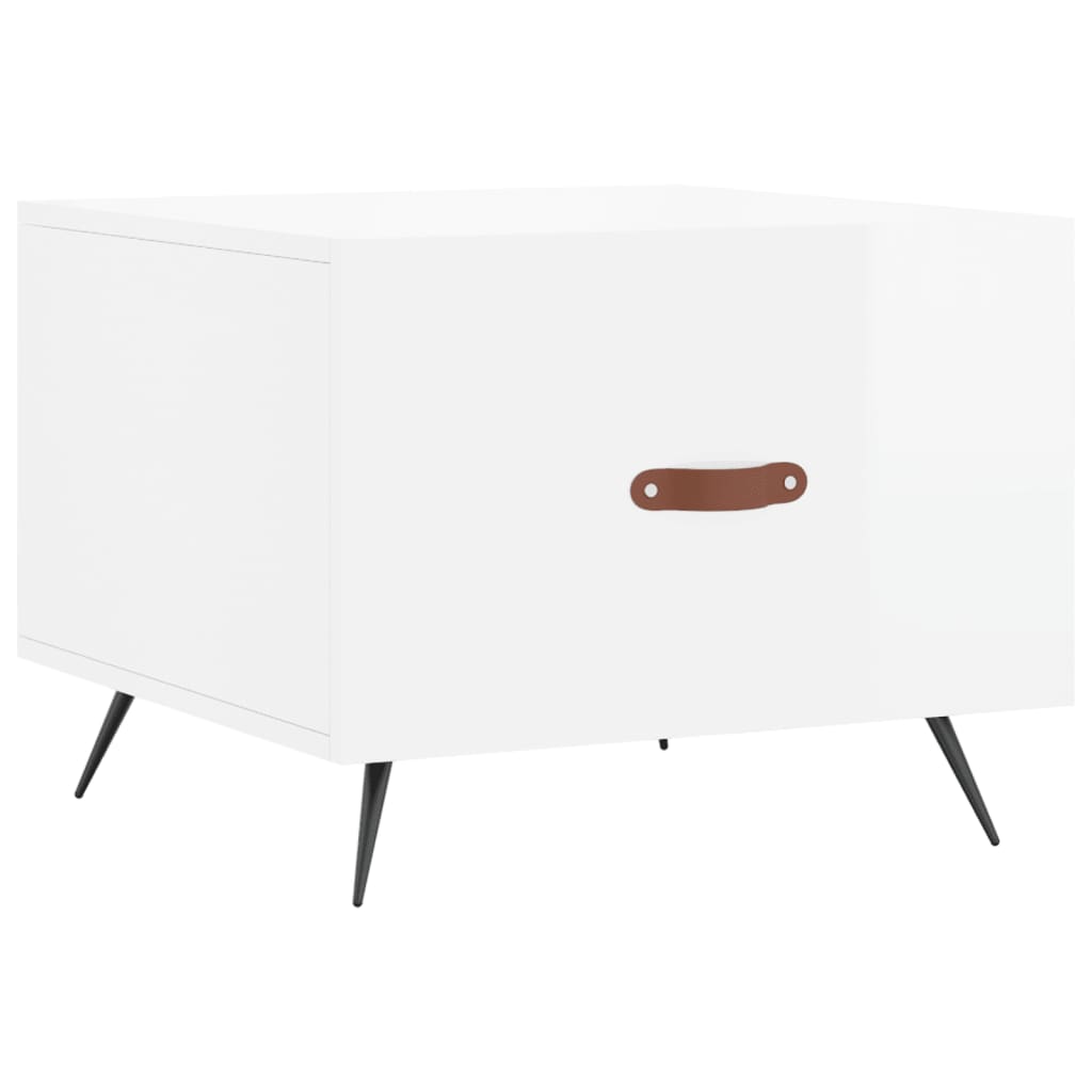 Tavolini Salotto 2pz Bianco Lucido 50x50x40cm Legno Multistrato | homemem39