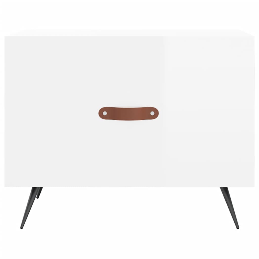 Tavolini Salotto 2pz Bianco Lucido 50x50x40cm Legno Multistrato | homemem39