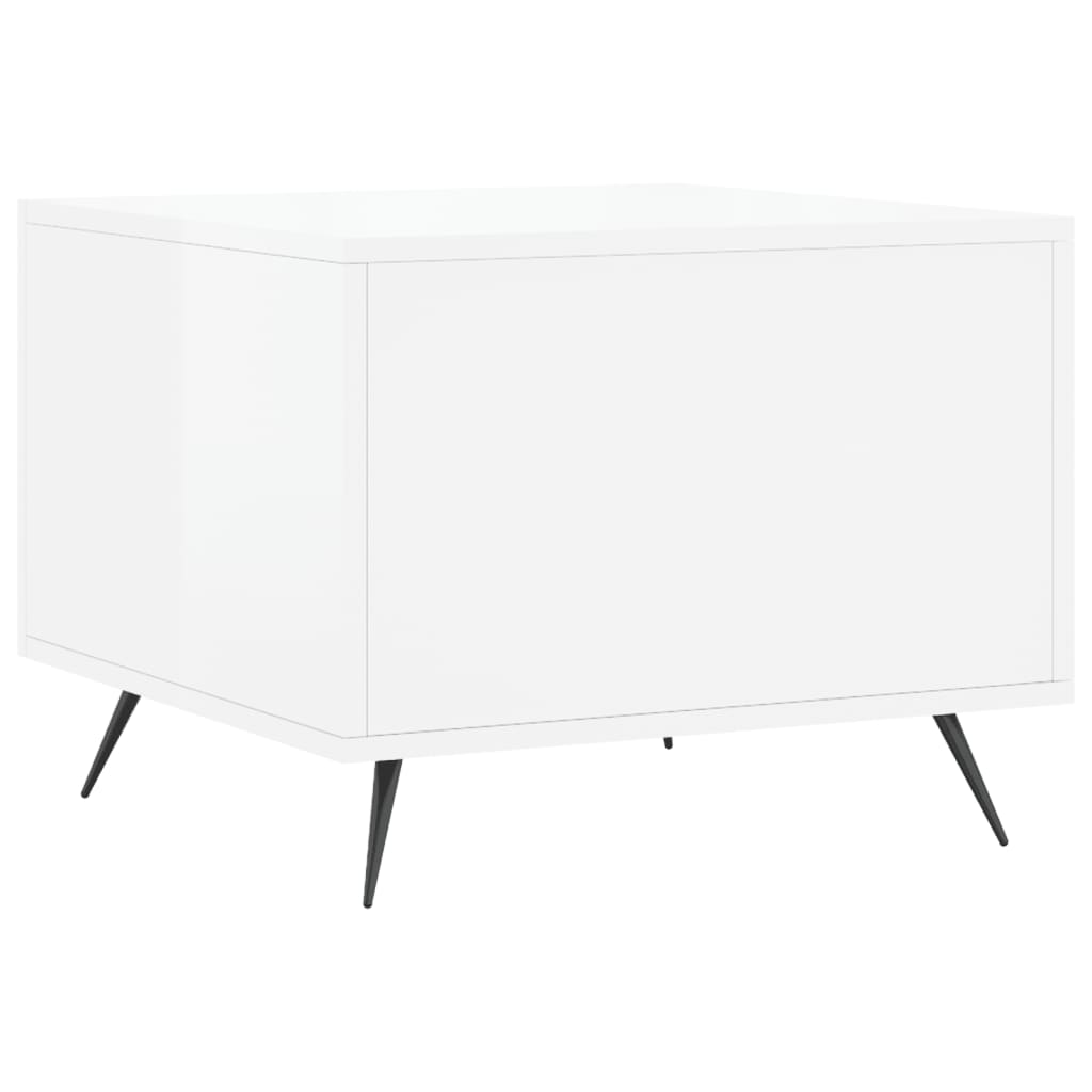 Tavolini Salotto 2pz Bianco Lucido 50x50x40cm Legno Multistrato | homemem39