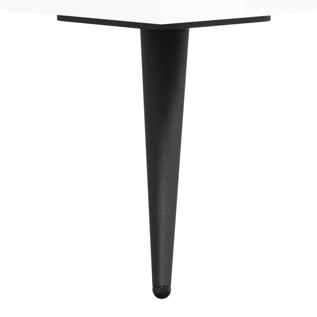 Tavolini Salotto 2pz Bianco Lucido 50x50x40cm Legno Multistrato | homemem39