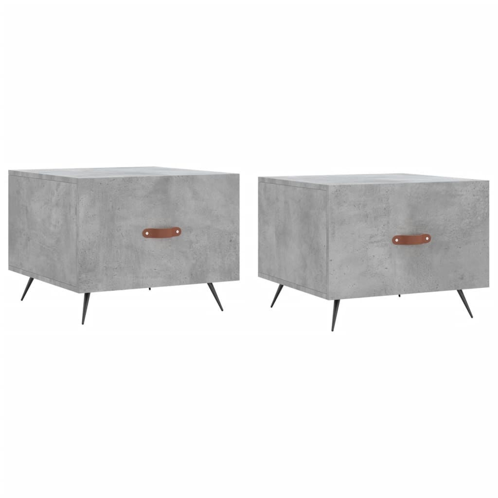 Tavolini Salotto 2pz Grigio Cemento 50x50x40 Legno Multistrato | homemem39